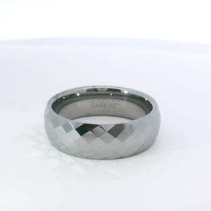 Faceted Tungsten Mens Ring