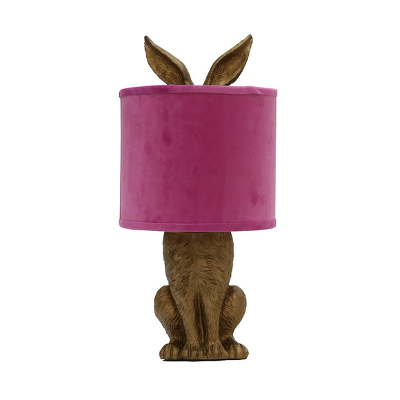 Bunny Table Lamp in Gold Pink
