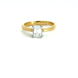 Emerald Cut Diamond Solitaire Ring in 18ct gold