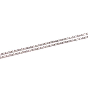 9ct White Gold Curb Chain- Diamond Cut 50cm