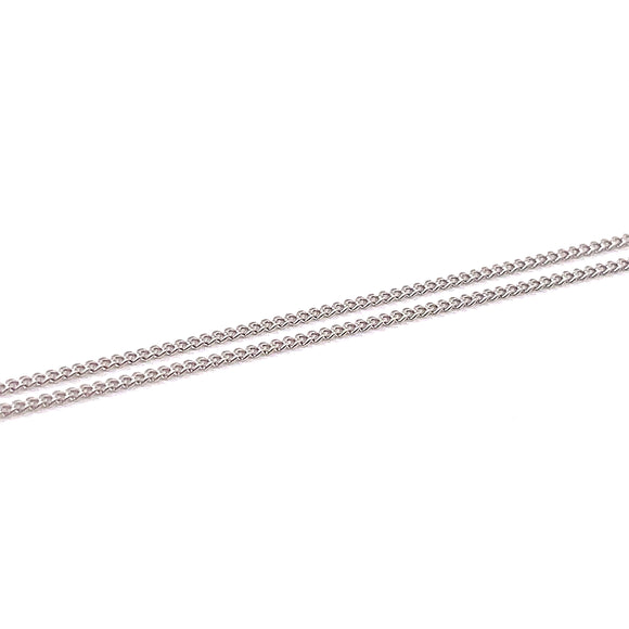 9ct White Gold Curb Chain- Diamond Cut 50cm