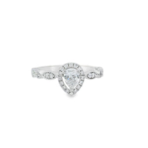 Pear Cut Diamond Halo Ring