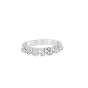 Diamond Double Stack Band in 18ct White Gold