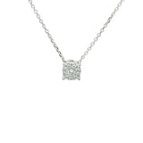 Diamond Cluster Necklace in 18ct White Gold