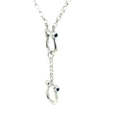 Designer Double Stirrup Necklace in Sterling Silver