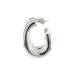 Large Tube Half Hoop Earrings