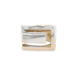 Designer Sterling Silver Cutout Unisex Ring