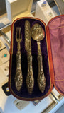 Antique Sterling Silver Three Piece Boxed Christening Set
