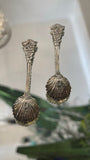 Antique Sterling Silver Scalloped Salt Spoon
