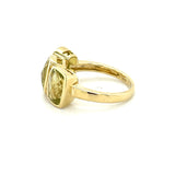 Lemon Quartz Three Stone Dress Ring