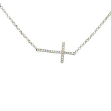 Diamond  Cross Pendant Necklace in 18ct Yellow Gold