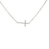 Diamond  Cross Pendant Necklace in 18ct Yellow Gold