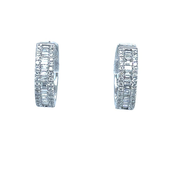 Baguette Diamond Huggie Earrings  0.50 carats