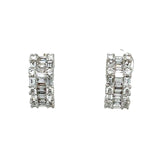 Diamond Baguette Cluster Huggie Earrings