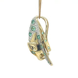 Diamond Emerald Panther Pendant