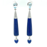 Lapis Lazuli Diamond Drop Earrings