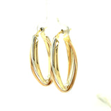 Trigold Oval Crossover Hoop Earrings in 9ct Gold