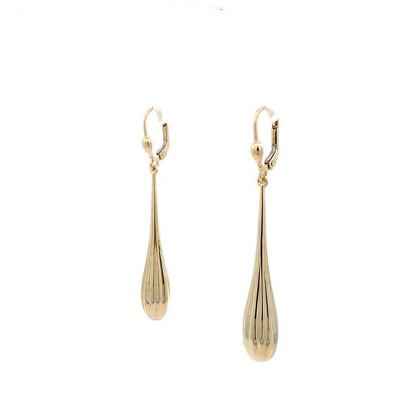 Drop Lined Baseball Bat Earrings in 9ct Gold