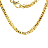 Wide Italian Franco Necklace in 9ct Yellow Gold