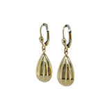 Oval Lined Drop Ball Earrings in 9ct Yellow Gold