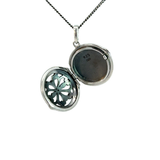 Floral Locket Necklace in Sterling Silver