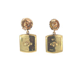 Antique Mother of Pearl Sapphire Diamond Drop Earrings in 18ct Gold