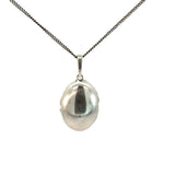 Small Oval Garnet Marcasite Locket Necklace