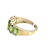 Peridot and Diamond Bridge Ring in 9ct Gold