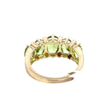 Peridot and Diamond Bridge Ring in 9ct Gold