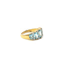 Blue Topaz and Diamond Bridge Ring in 9ct Gold