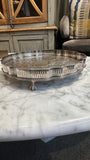 Antique Footed Silver Plate Gallery Tray