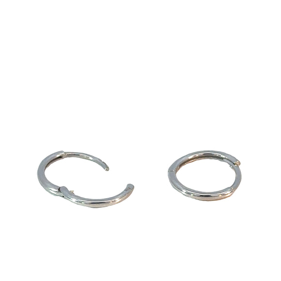 9ct White Gold Sleeper Earrings