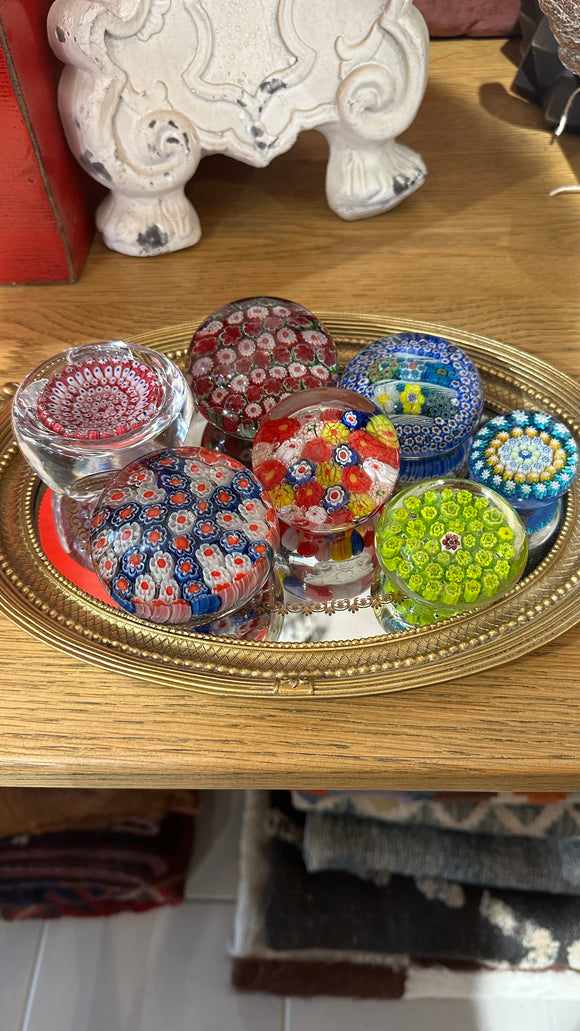 Millefiori Glass Paperweight - Various