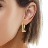 Gold Triangle Huggie Earrings