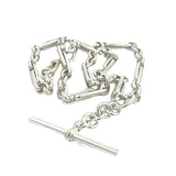 Double Paperclip Fob Chain Necklace in Sterling Silver - Medium