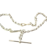 Double Paperclip Fob Chain Necklace in Sterling Silver - Medium