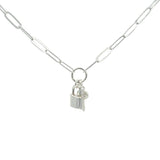 Paperclip Lock & Key Necklace in Sterling Silver