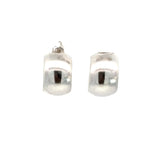 Wide Curved Earring in Sterling Silver