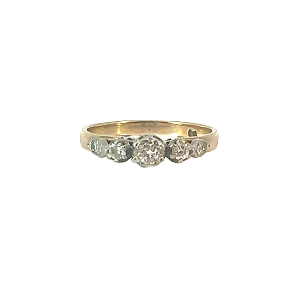Vintage Row Diamond Engagement Ring