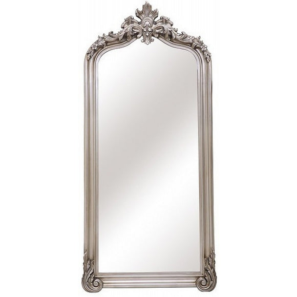Antiqued Silver Ornate Bevelled Mirror