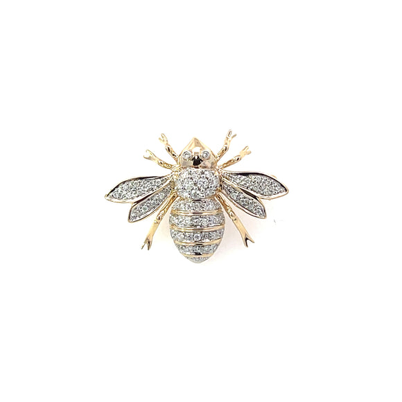 Diamond Bee Brooch Pendant