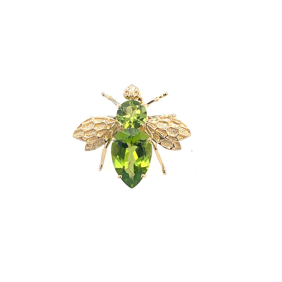 Peridot Bee Brooch Pendant