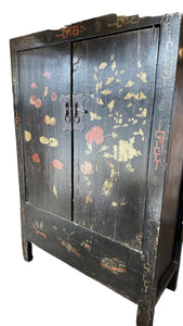 Black Chinese Double Door Cabinet