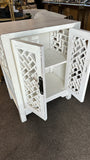 White Painted Cutout Cabinet