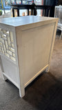 White Painted Cutout Cabinet