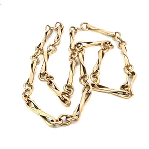 Fancy Twist Link Necklace in 9ct Yellow Gold