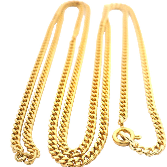 Unisex Oval Flat Curb Link Chain Necklace in 18ct Yellow Gold