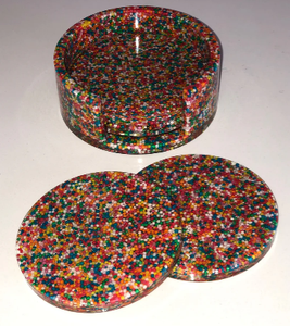 Hundreds and Thousands Resin Coasters