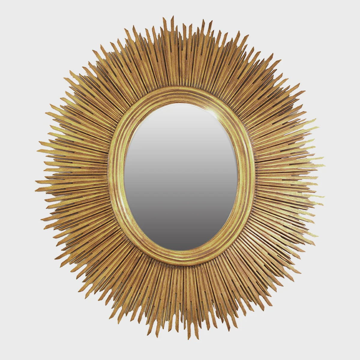 Oval Mahogany Sun Mirror with Gold Leaf – Jems of Remuera