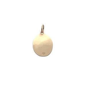 Oval Flat Disc Pendant in 9ct Yellow Gold